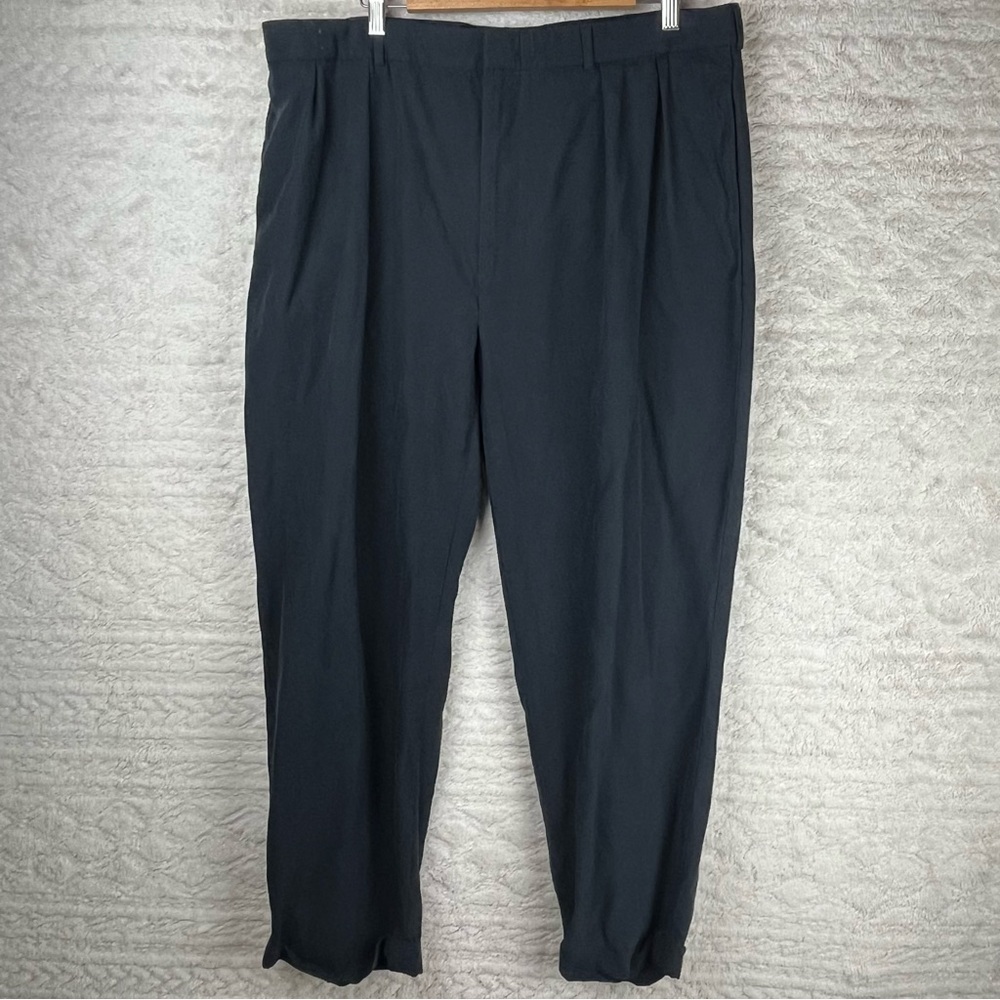 POLO RALPH LAUREN Silk Dress Trouser Pants Cuffed Hem 40/30 Black Chinos